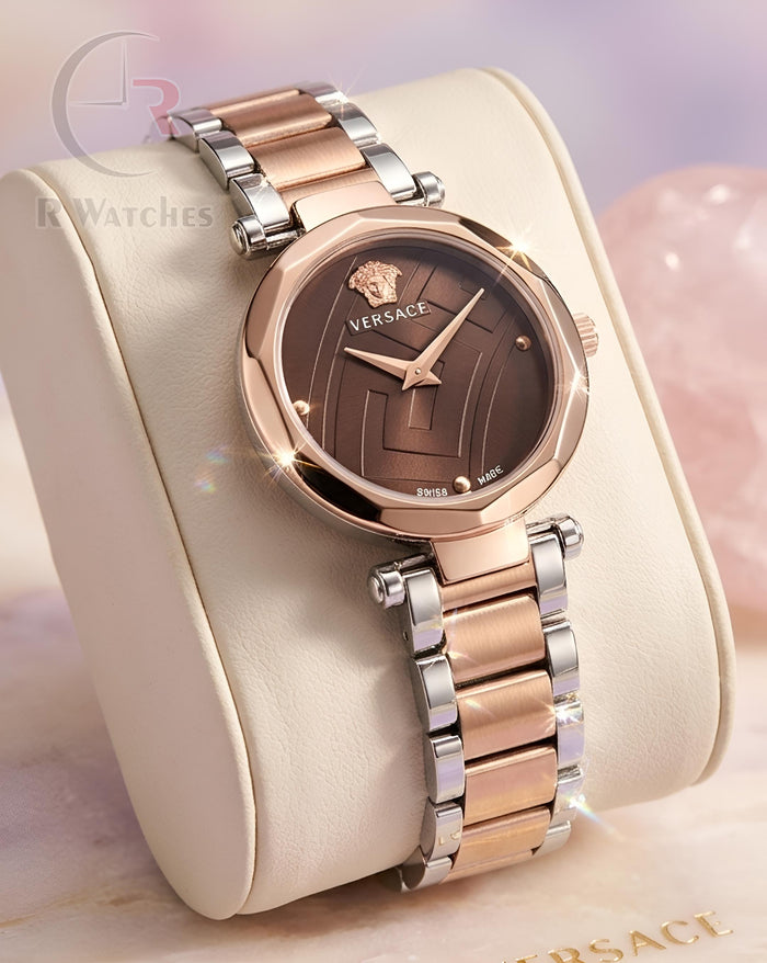 (OS3) Versace Girls Dual Tone Brown Dial
