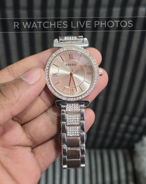 (OS2)⭐ Fossil Rose Gold Pink Dial