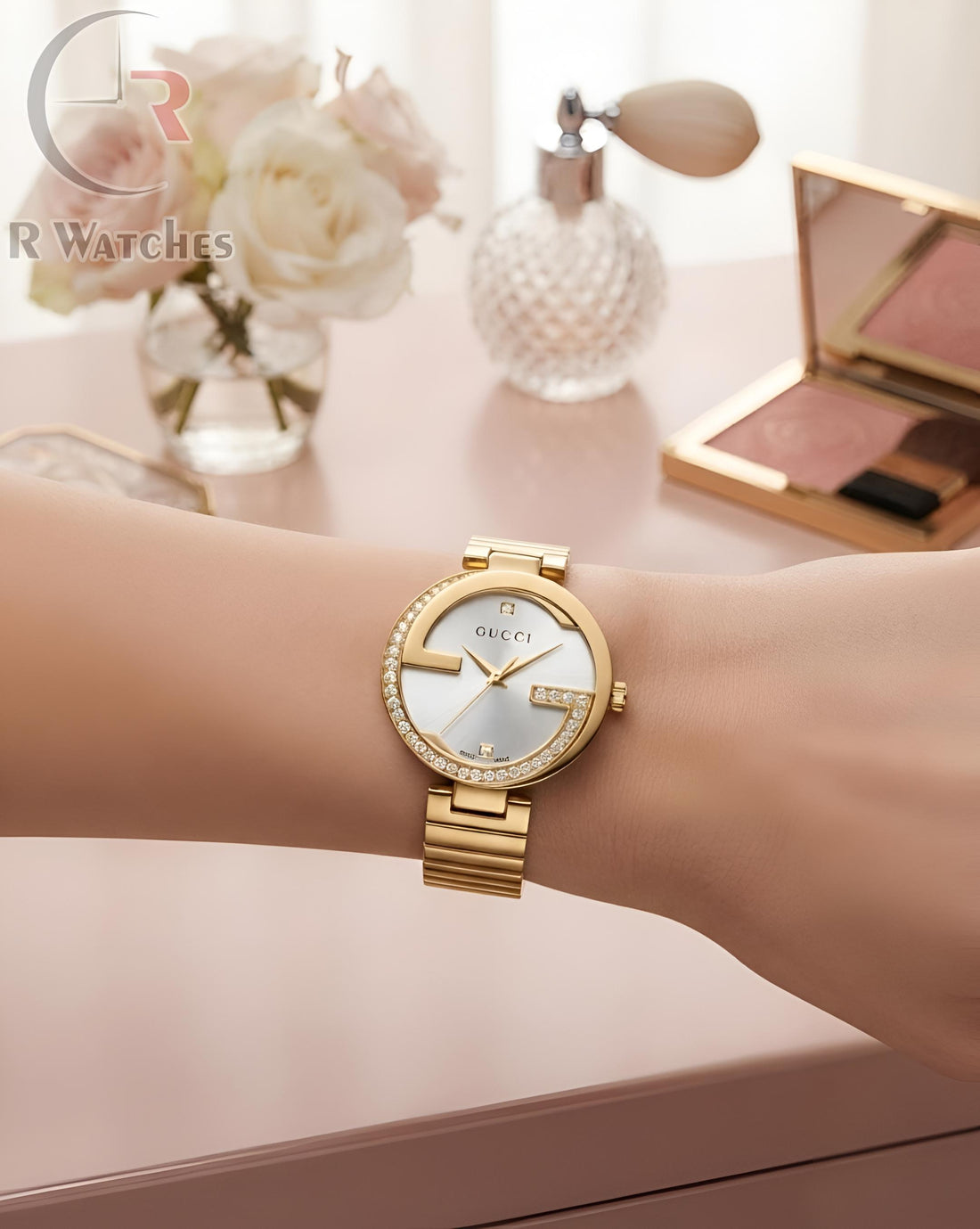 (SS) Gucci Girls Diamond Gold White