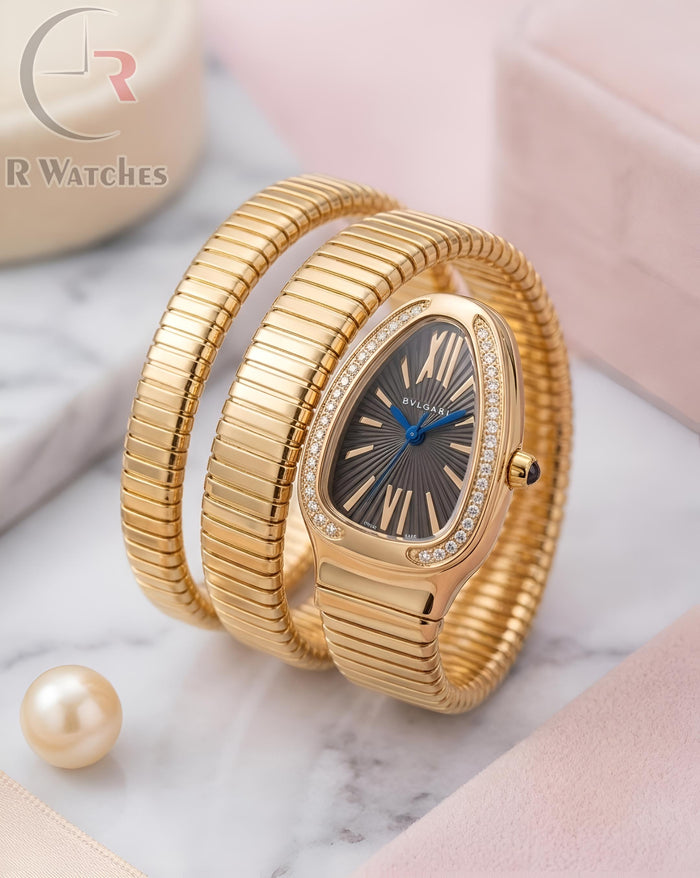 (OS) Bvlgari Snake Girls Diamond Gold Grey