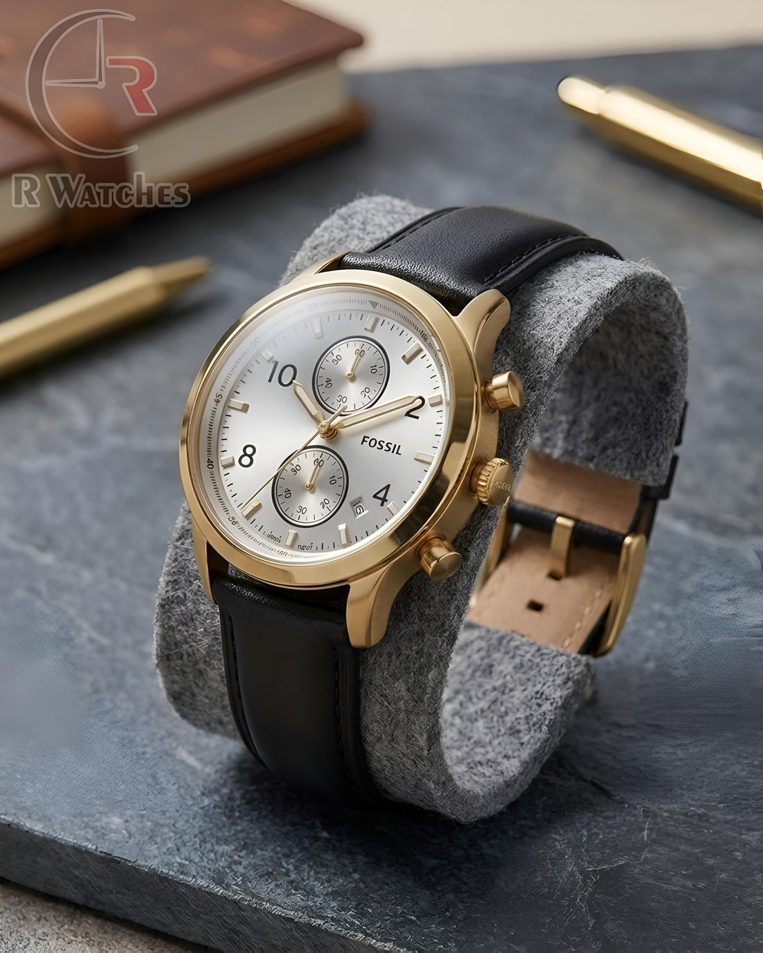 (OS) Fossil Leather Gold Black