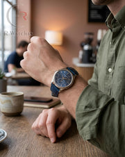 (OS) Patek Philippe Leather Silver Blue