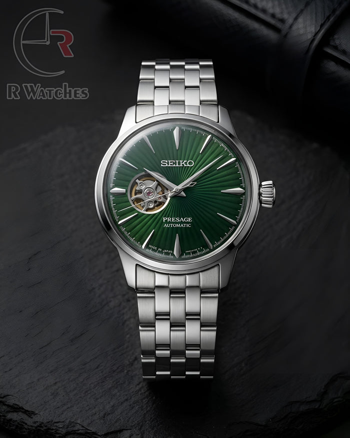 (OS2) Seiko Automatic Silver Green Dial