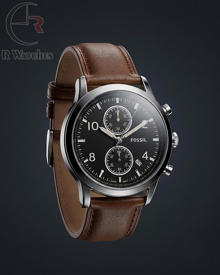 (SS) Fossil Leather Black Brown