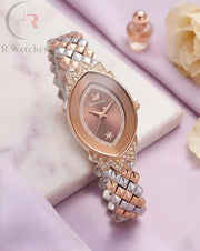 (SS) Swarovski Girls Diamond Rose Gold Brown
