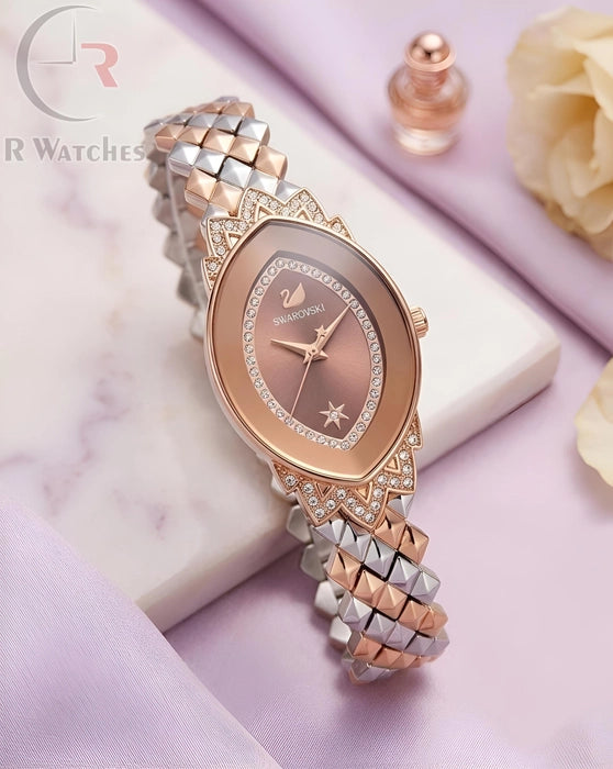 (SS) Swarovski Girls Diamond Rose Gold Brown