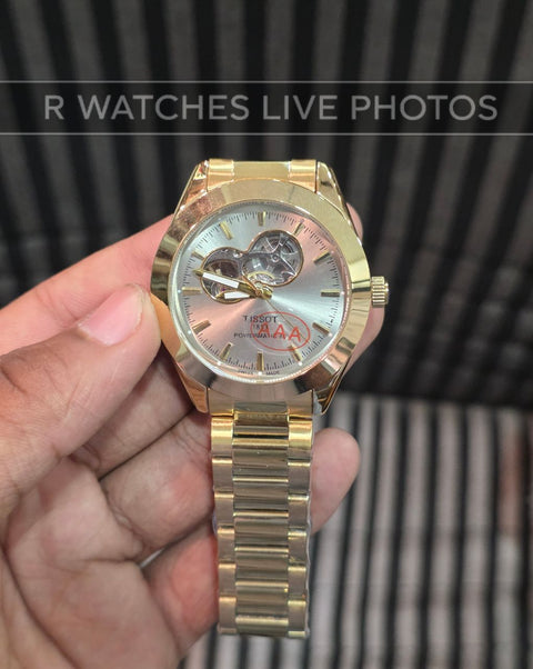 (OS)⭐ Tissot Automatic Full Gold White Dial