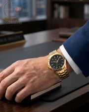 (OS) Tommy Hilfiger Gold Black Black Dial