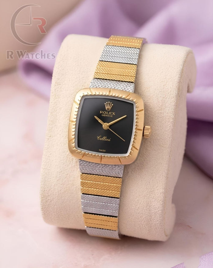 (SS) Rolex Girls Dual Tone Black