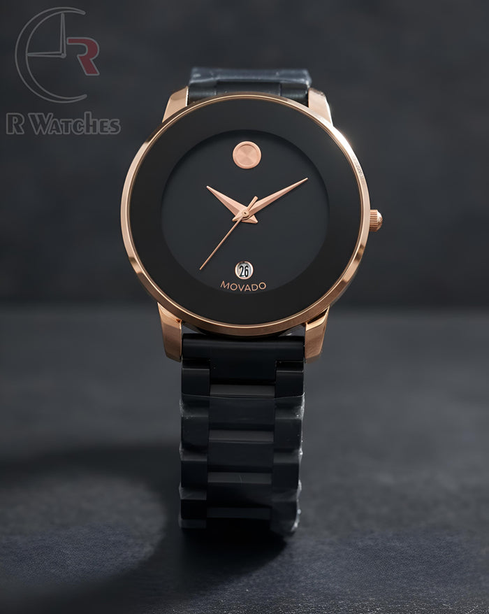 (OS2)⭐ Movado new rose gold black