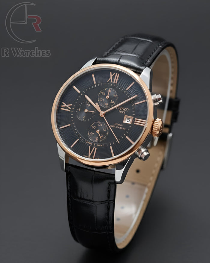 (SS) Tissot leather dual tone black