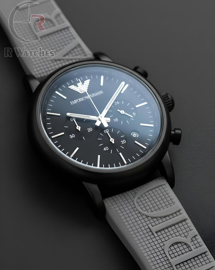 (OS2) Emporio Armani new black silver