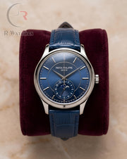 (OS) Patek Philippe Leather Silver Blue