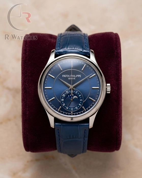 (OS) Patek Philippe Leather Silver Blue
