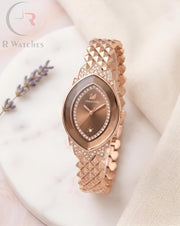 (OS) Swarovski Girls Diamond Rose gold Brown