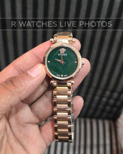 (OS3)⭐ Versace girls rose gold green dial