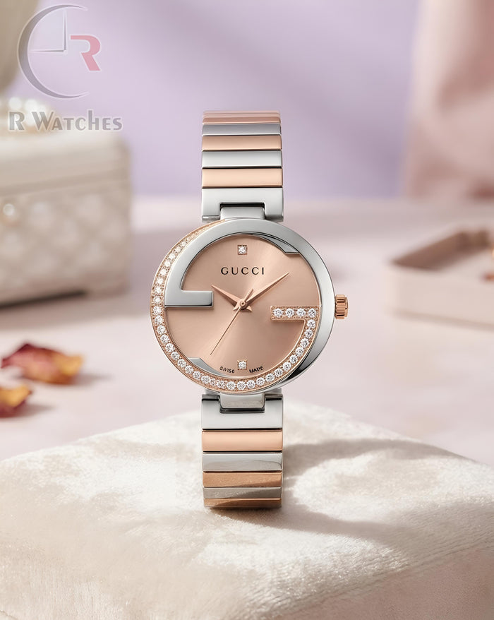 (OS) Gucci Girls Diamond Rose Gold Pink