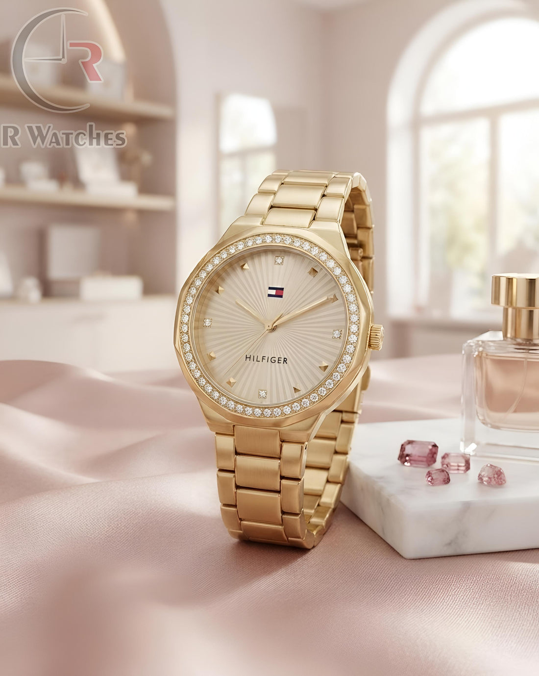 (OS) Tommy Hilfiger Girls Diamond Full Gold