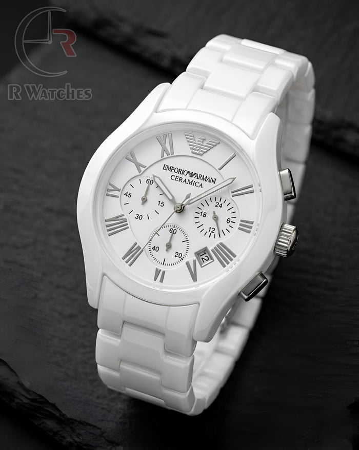 (OS4)⭐ Armani ceramic white silver