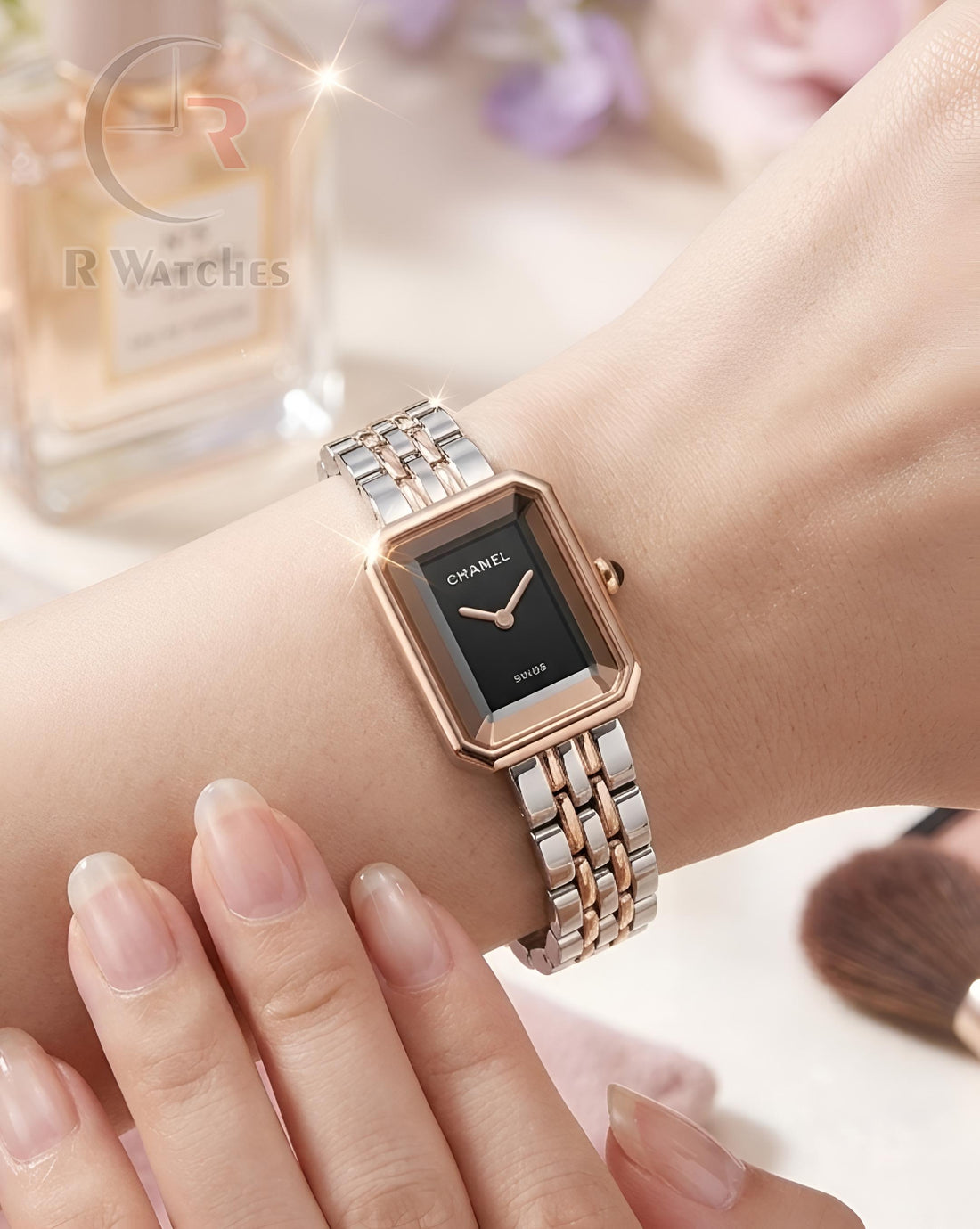(SS)⭐ Chanel Girls Dual Tone Black Dial