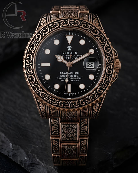 (OS) Rolex Rajwadi Rose Gold Black