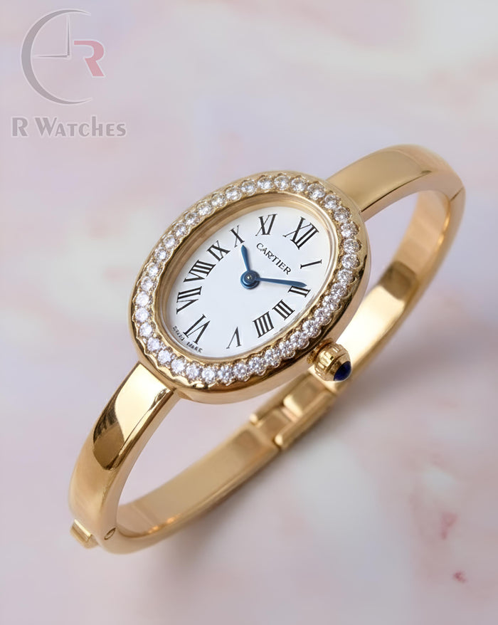 (OS)⭐ Cartier girls golden white diamond
