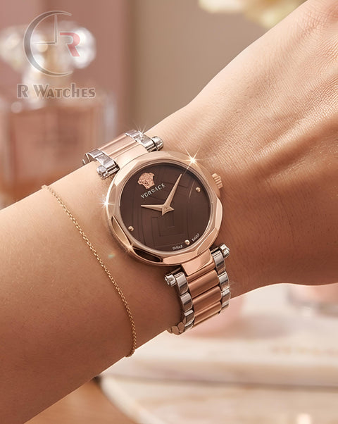 (OS3)⭐ Versace Girls Dual Tone Brown Dial