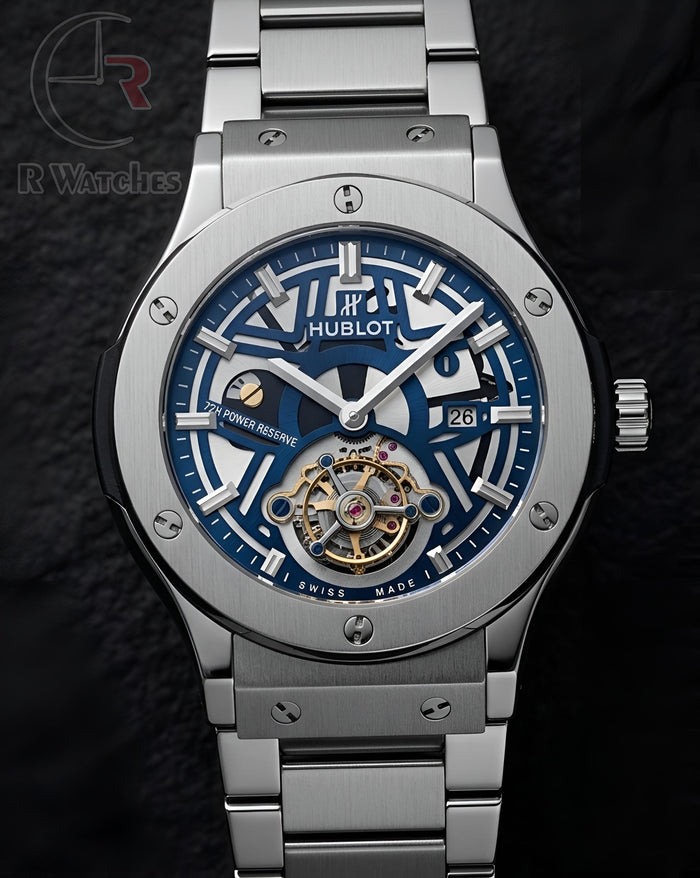 (OS)⭐ Hublot silver blue