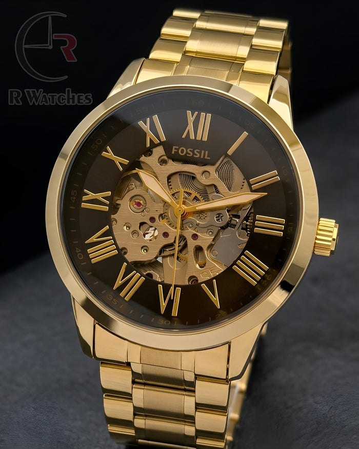 (OS2) Fossil Automatic Full Gold Roman Dial