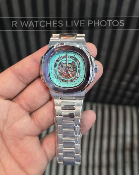 (OS)⭐ Patek Philippe Automatic Silver Blue
