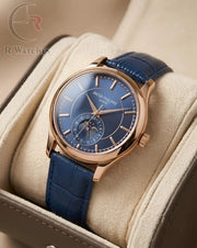 (OS) Patek Philippe Leather Rose Gold Blue