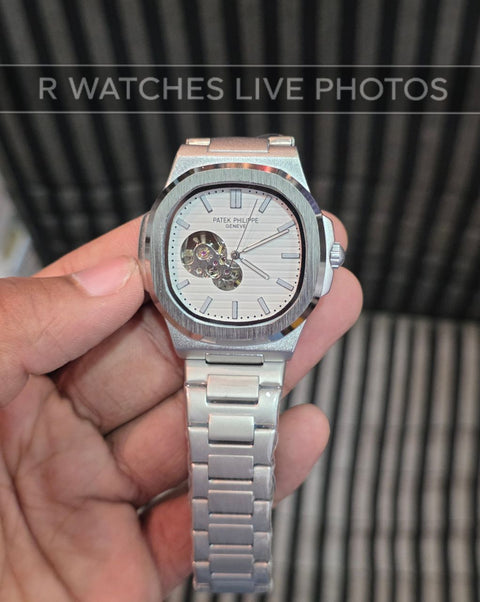 (OS)⭐ Patek Philippe automatic silver white