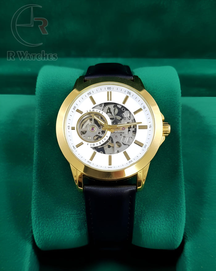 (SS) AX Automatic leather dual tone White
