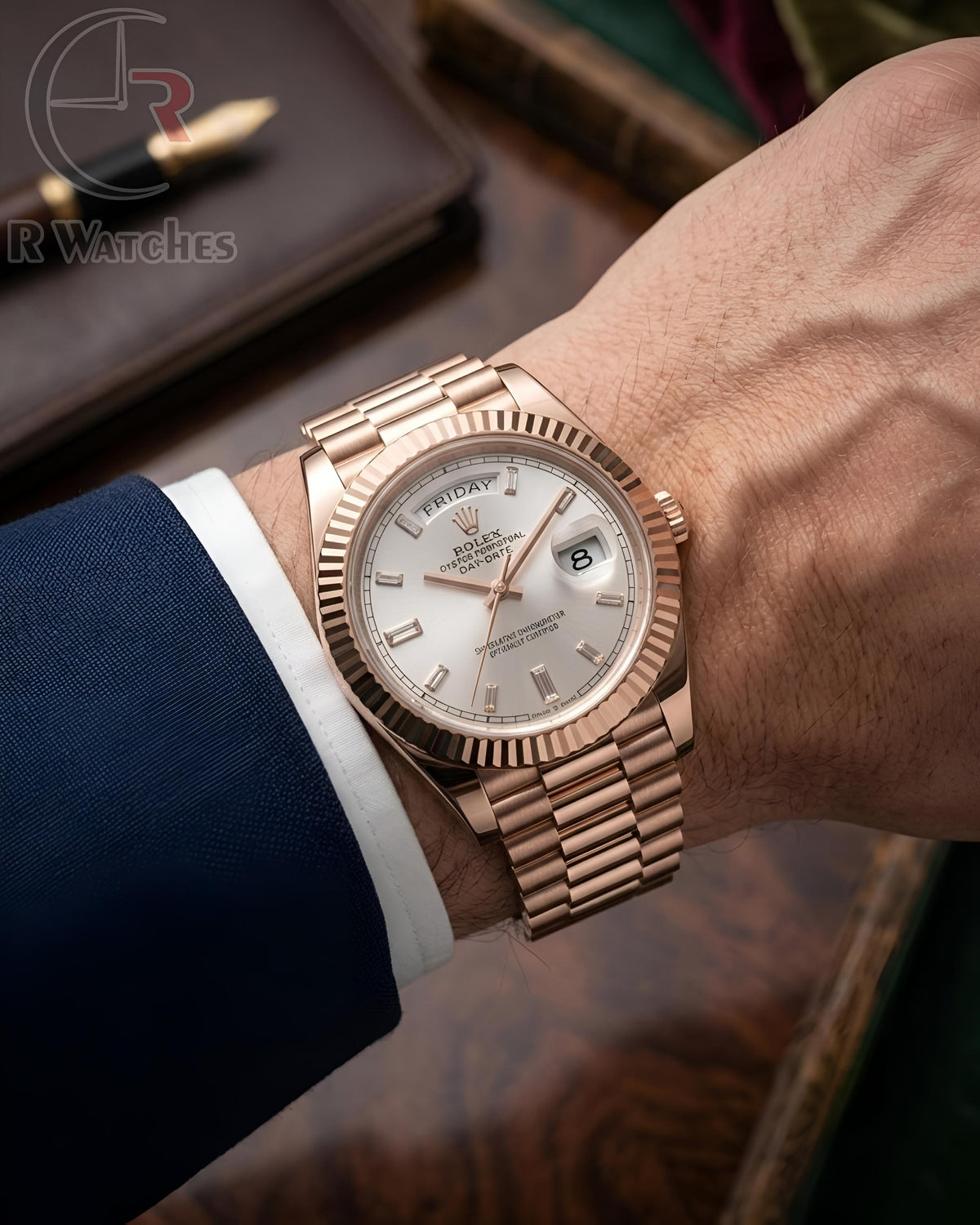 (OS2) Rolex Rose Gold White