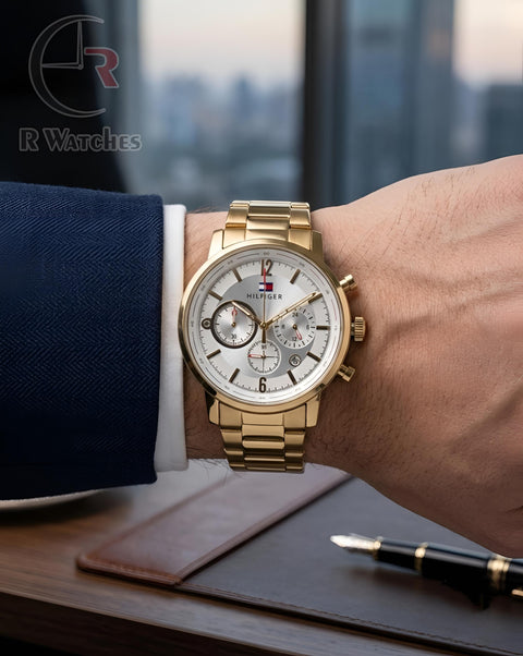 (OS) Tommy Hilfiger Gold White