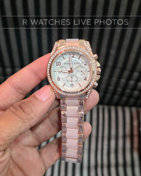 (OS2)⭐ Michael kors girls dual tone white dial