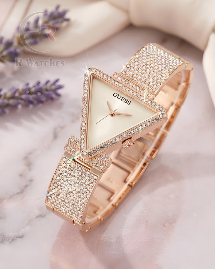 (OS) Guess Girls Diomond Edition Rose Gold White