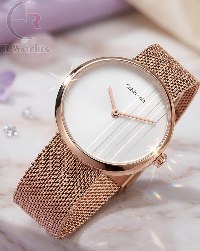 (OS)⭐ Calvin Klein girls rose gold white