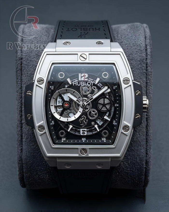 (OS2) Hublot Leather Machinery Black Silver
