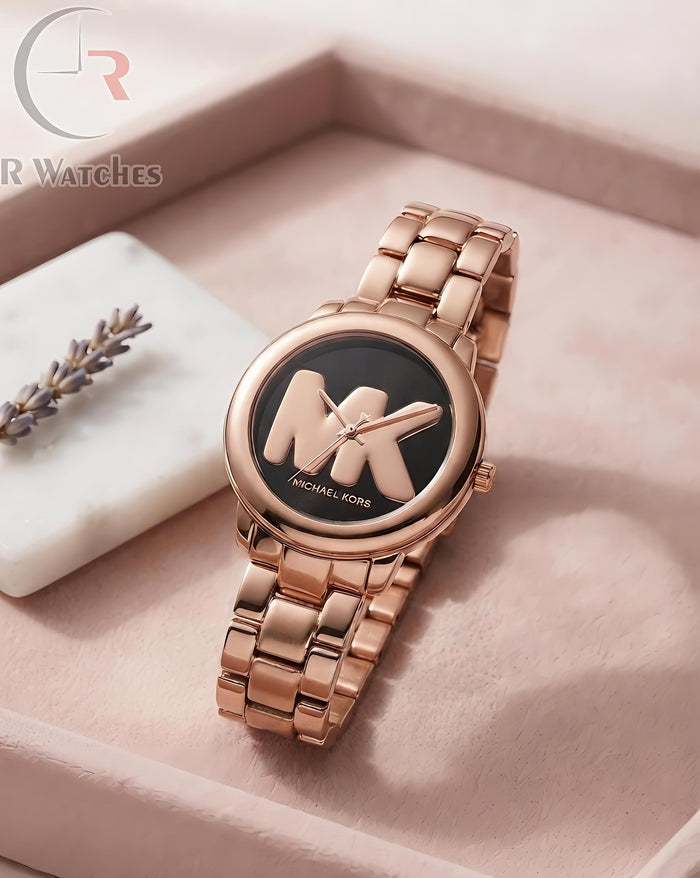 (OS) MK Girls Rose Gold Black