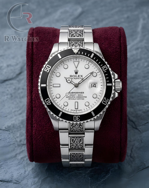 (OS2) Rolex Rajwadi Silver White