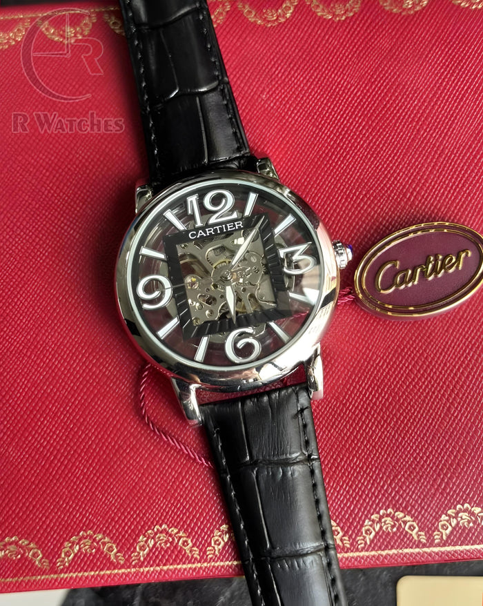 (SS) Cartier automatic leather Silver Black
