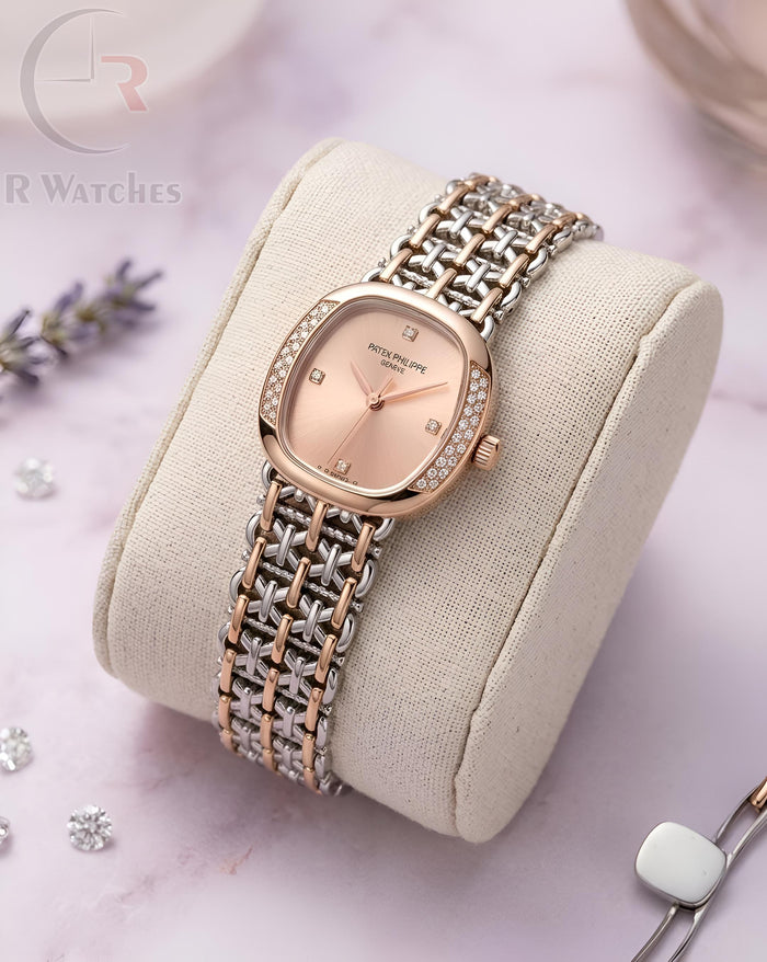 (OS) Patek Philippe Girls Diamond Rose Gold Pink