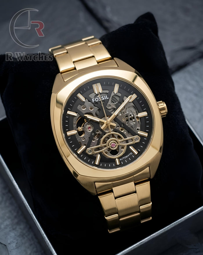 (OS) Fossil Automatic Black Gold