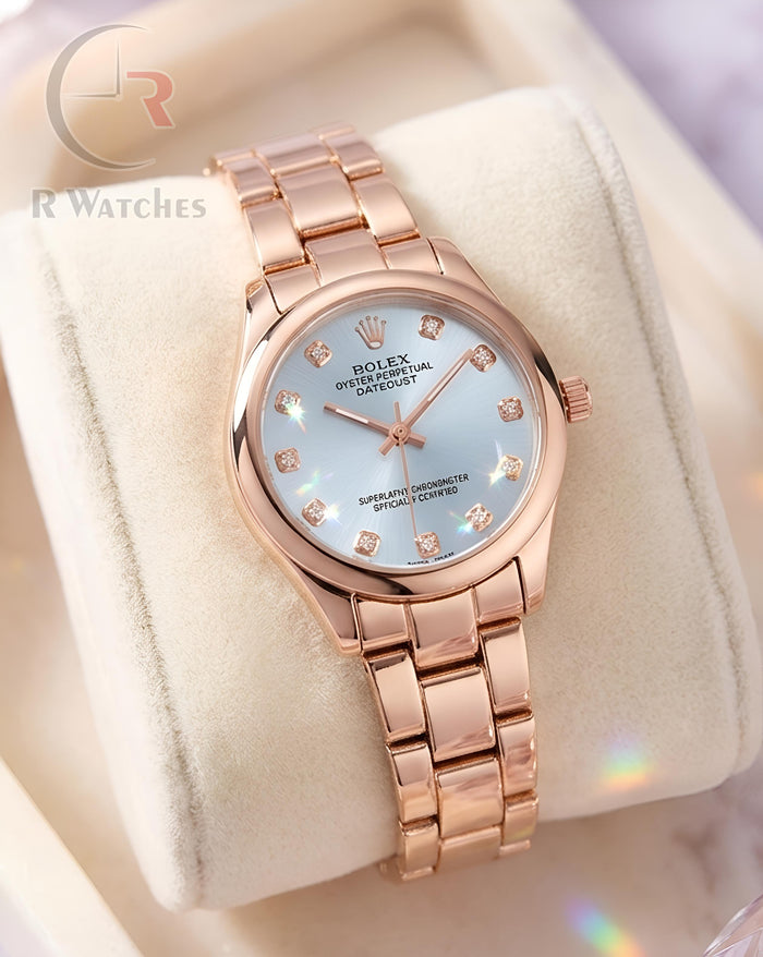 (OS) Rolex Girls Rose Gold White