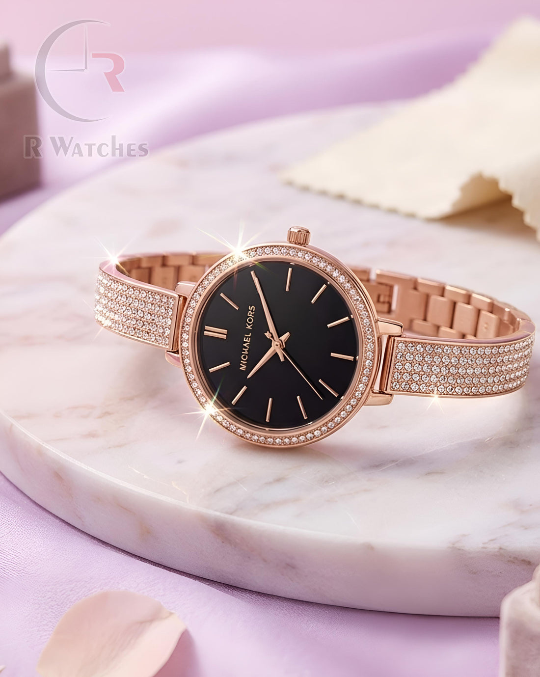(SS) MK Girls Rose Gold Black