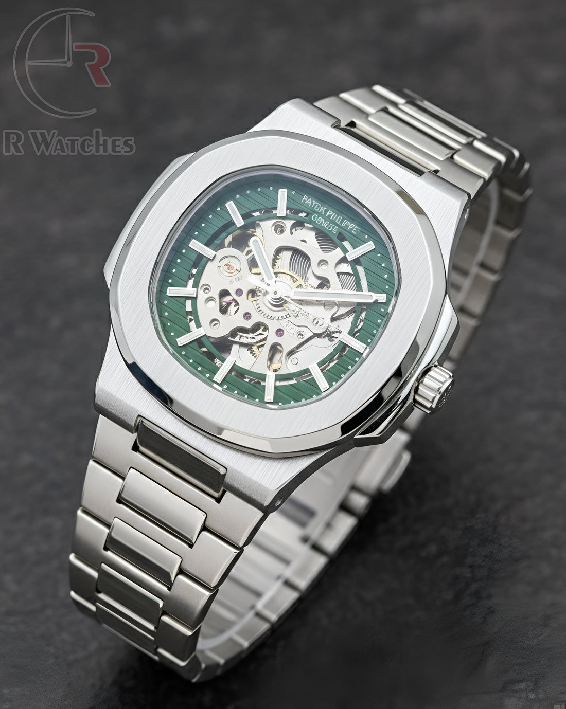 (OS) Patek philip automatic silver green