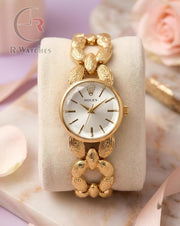 (OS)📷⭐ Rolex Girls Diamond Cutt Gold Grey Dial (RXG31)