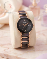 (OS)📷⭐ Rado Girls Black Rose Gold (RDG6)