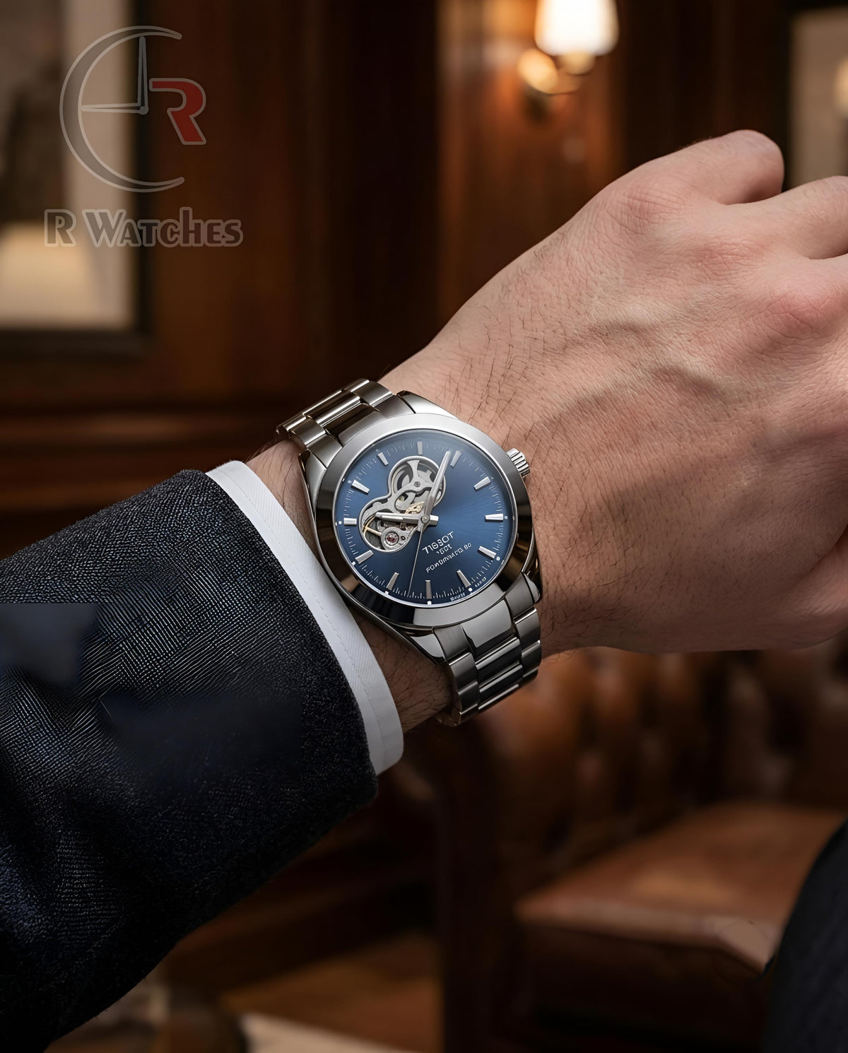 (SS)📷⬆️⭐🔁 Tissot Automatic Powermatic Silver Blue (TSAM18)
